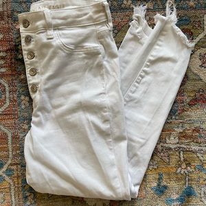 Americna Eagle high rise skinny white jegging crop